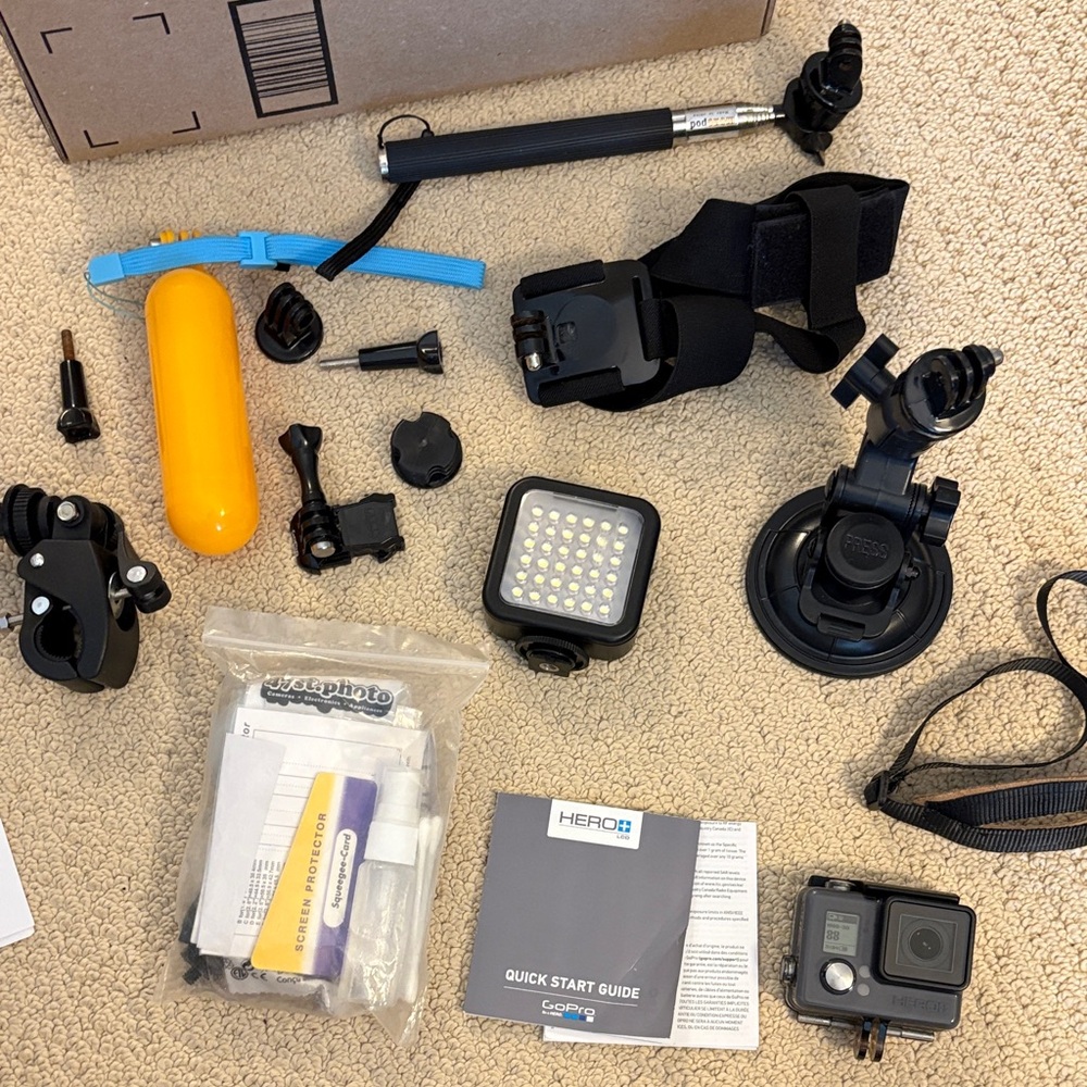 GoPro HERO+ Action Camera with MANY accessories / attachments